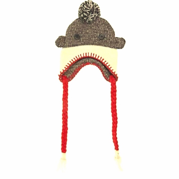 Sock Monkey Knit Dog Hat - Top Paw Size Small - Picture 1 of 5